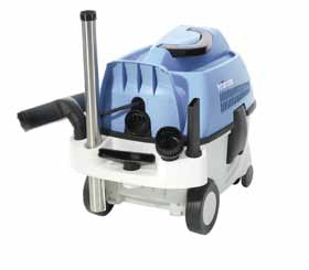 Accessories included as standard:
Suction hose Ø 36 mm x 3.5 m;
2 extensions 500 mm each, stainless steel;
Floor nozzle, with separate rubber lips for wet use;
Hand pipe, angled;
Flat nozzle 200 mm;
Upholstery nozzle;
Suction brush;
Dust bag.